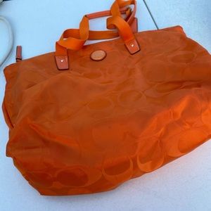 Orange Coach Tote